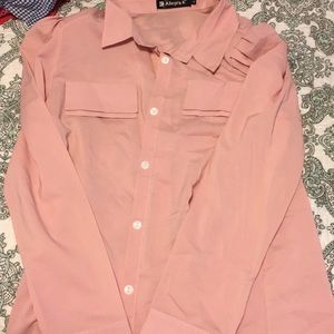 Dusty Rose Chiffon Blouse